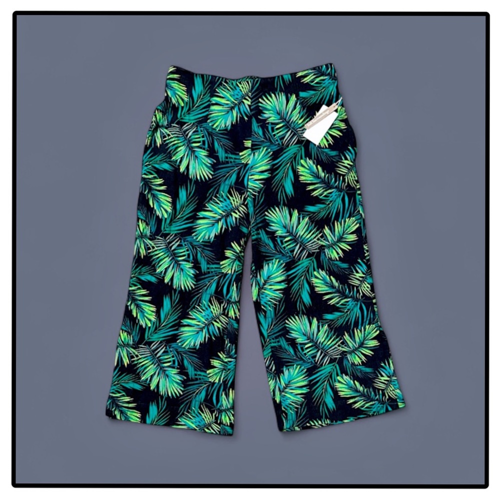 Soft Surroundings Sidnei Palm Wide Leg Crop Pant